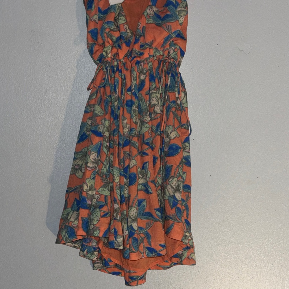 Floral Orange and Blue Dress - Picture 11 of 12